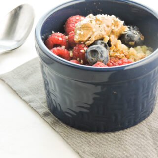 Quick Berry Almond Butter Steel Cut Oats