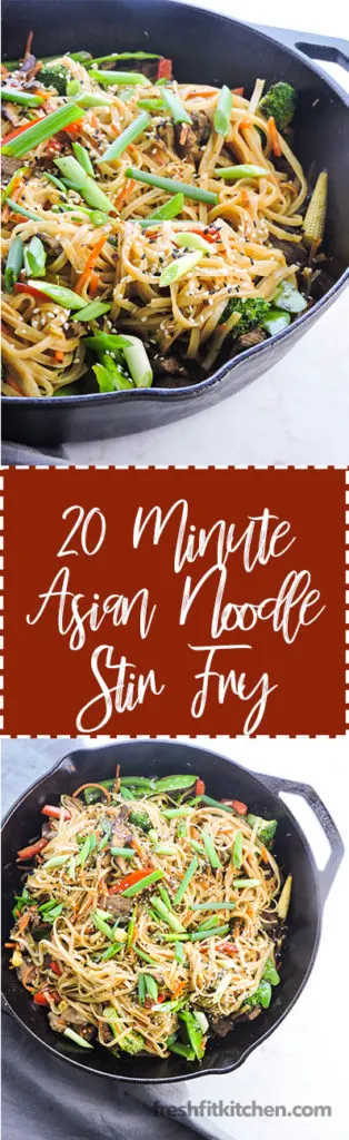 20 Minute Asian Noodle Stir Fry - Fresh Fit Kitchen