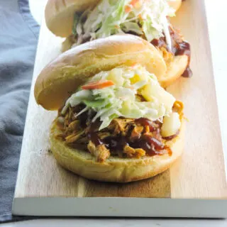 Chicken Barbecue Sandwiches with Pineapple Slaw