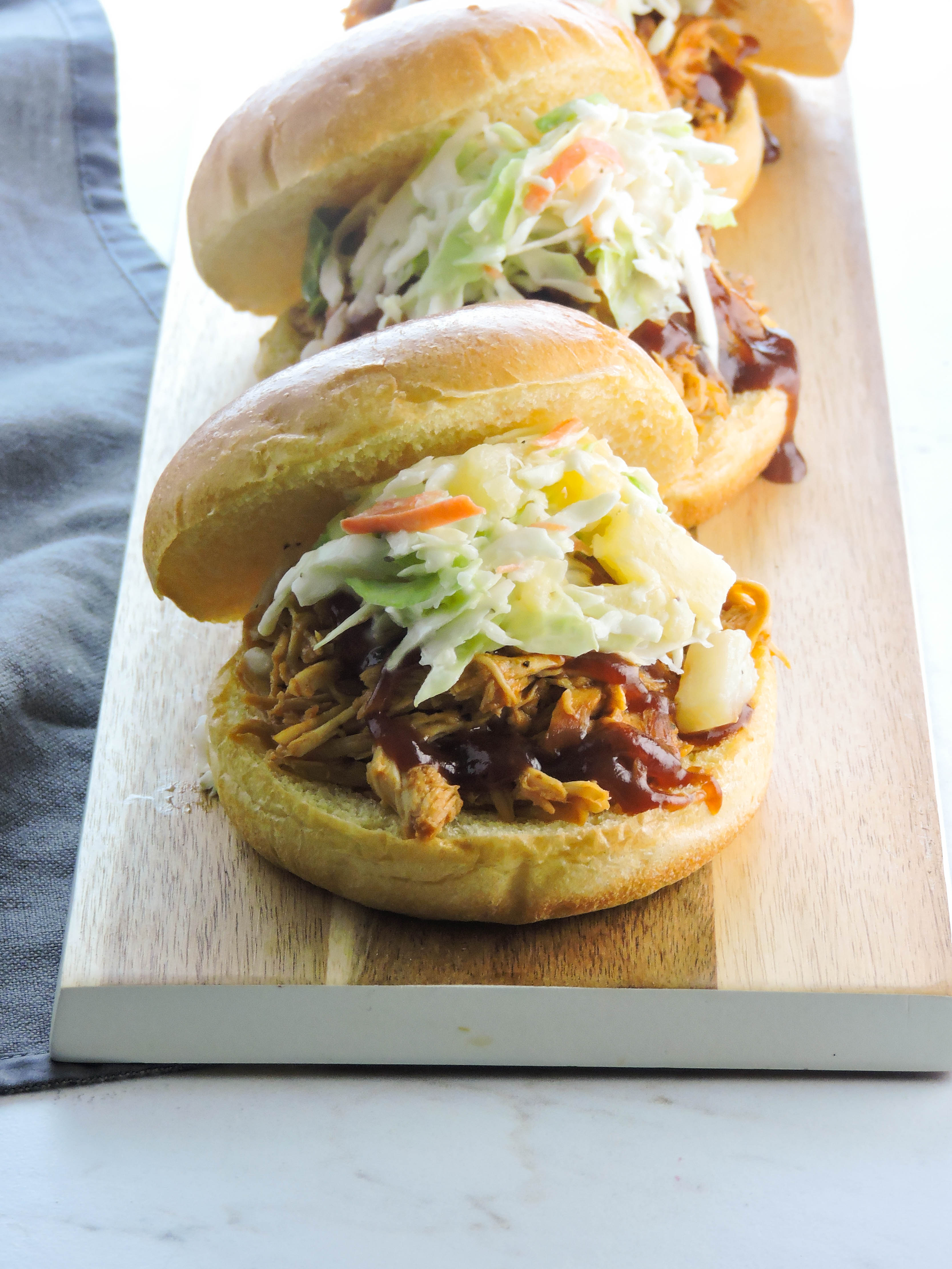 Chicken Barbecue Sandwiches with Pineapple Slaw Fresh Fit Kitchen