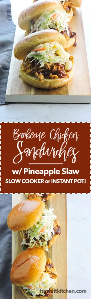 Chicken Barbecue Sandwiches with Pineapple Slaw