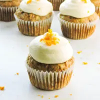 Carrot Cupcakes with Orange Cream Cheese Frosting