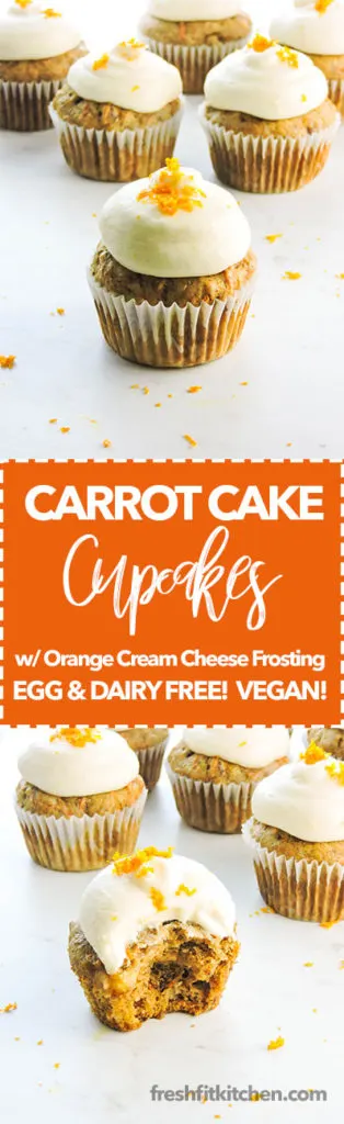 Carrot Cupcakes with Orange Cream Cheese Frosting