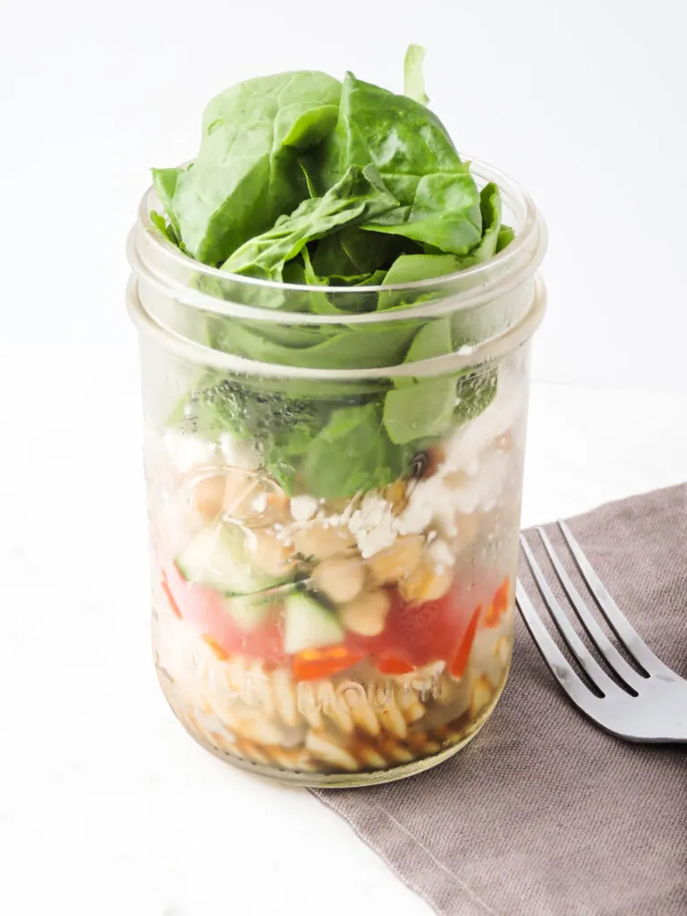 Greek Style Mason Jar Pasta Salads