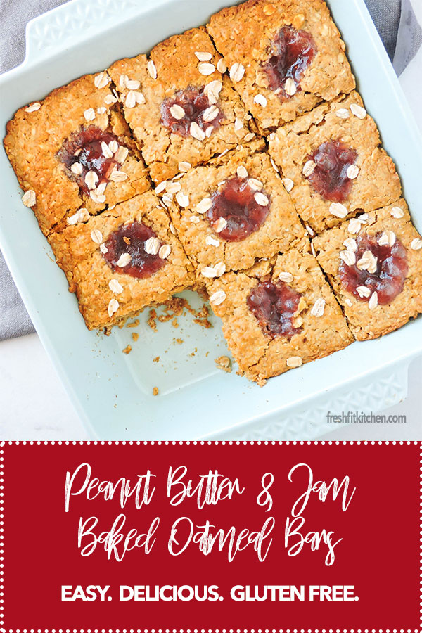Peanut Butter and Jam Baked Oatmeal Bars