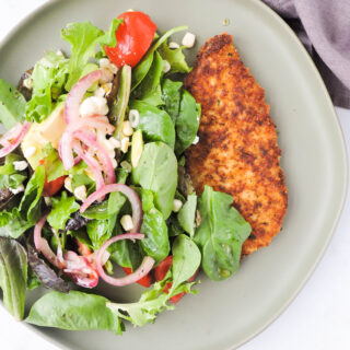 Crispy Parmsan Chicken Summer Salad