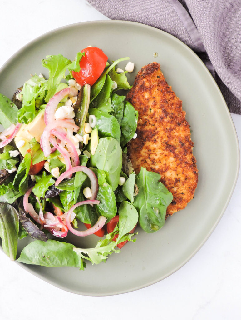 Crispy Parmsan Chicken Summer Salad