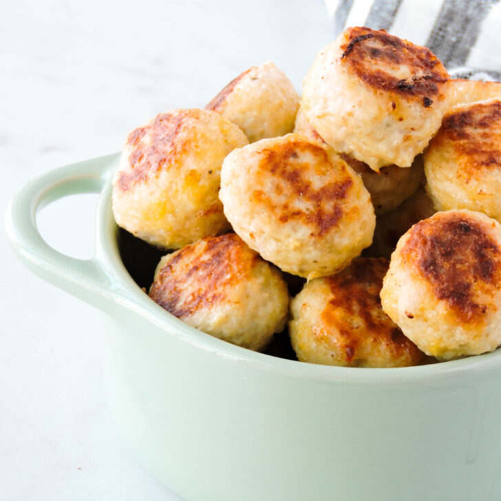 Easy Lean Chicken Meatballs (Air Fryer Recipe)