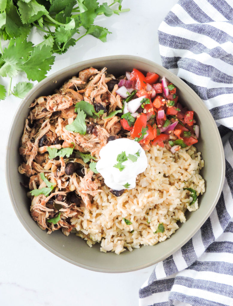 Healthy Slow Cooker Chicken Burrito Bowl