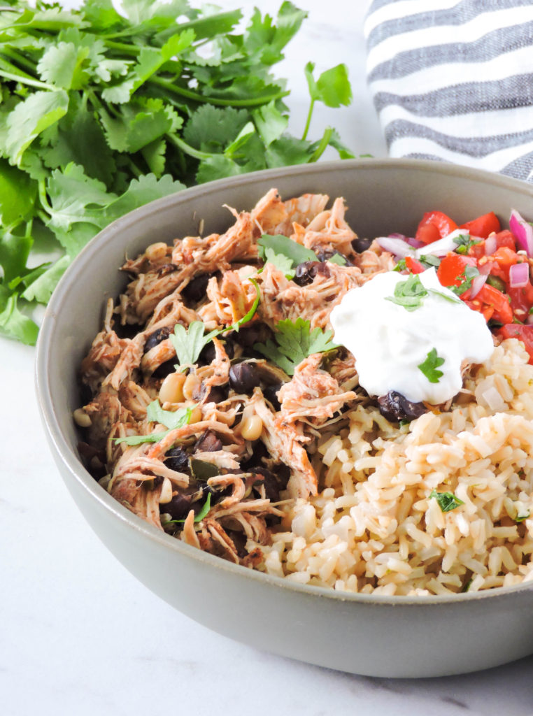 Healthy Slow Cooker Chicken Burrito Bowl