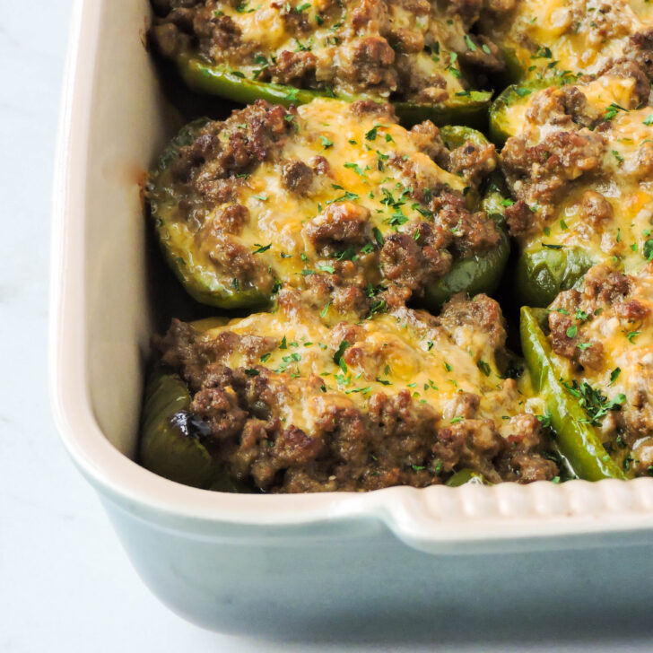 Low Carb Cheeseburger Stuffed Peppers