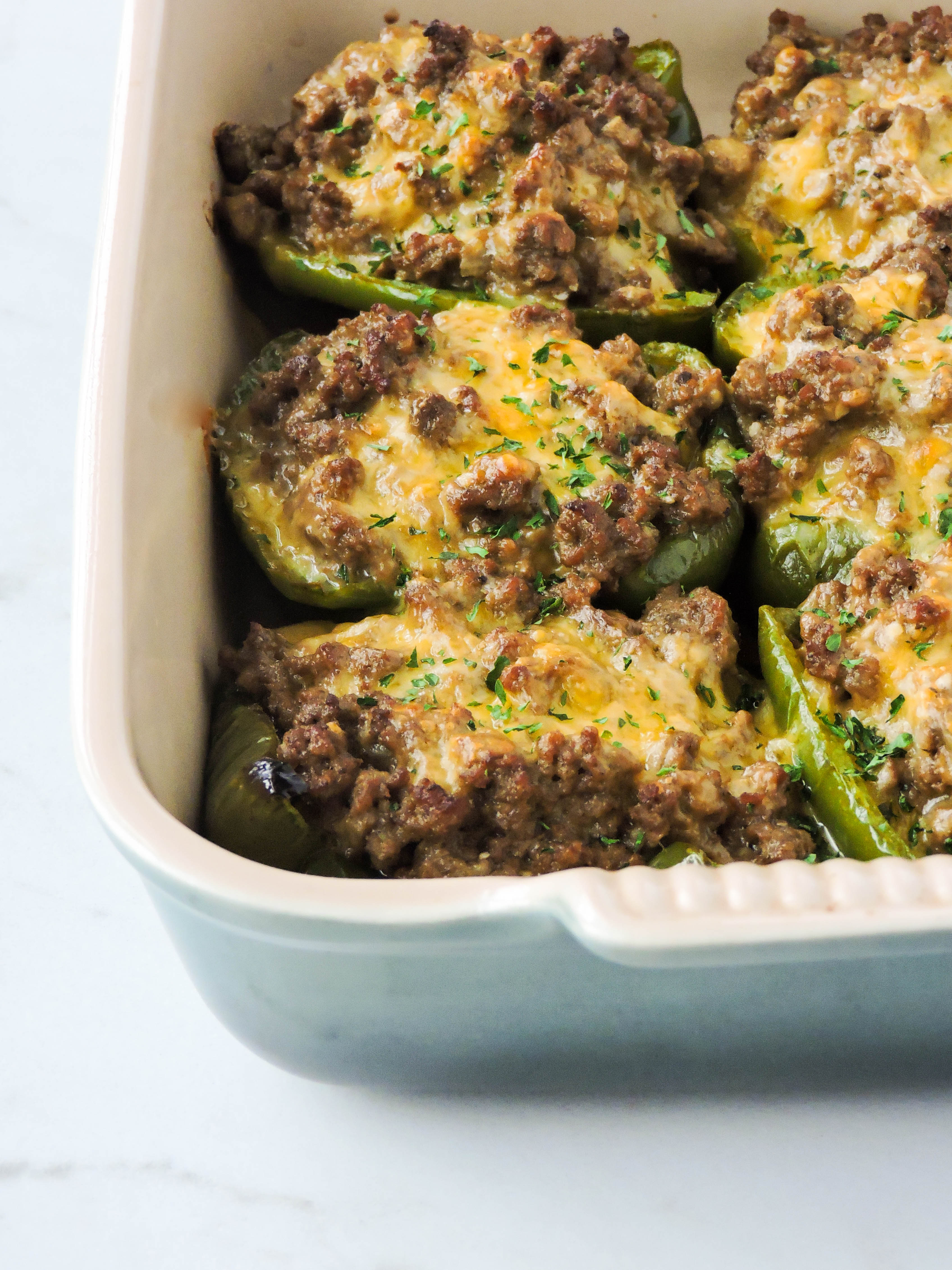 Low Carb Cheeseburger Stuffed Peppers Fresh Fit Kitchen