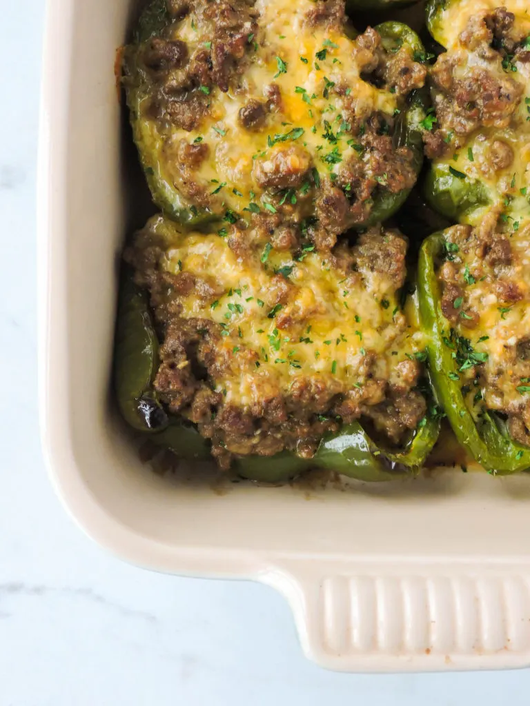 Low Carb Cheeseburger Stuffed Peppers