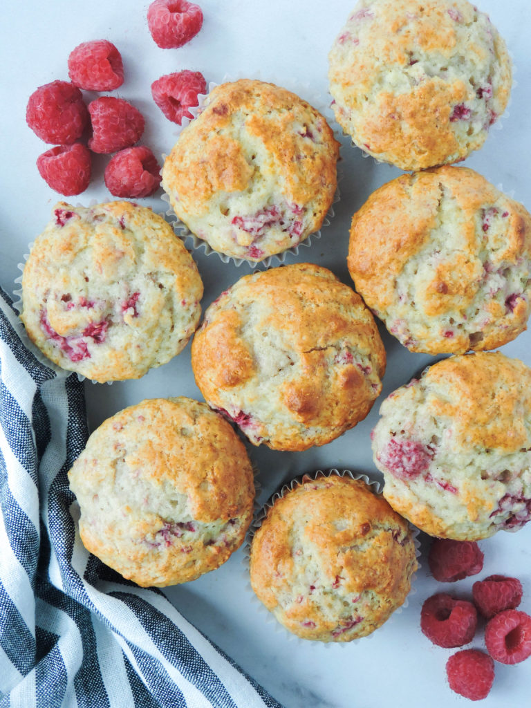 Raspberry Lemon Yogurt Muffins