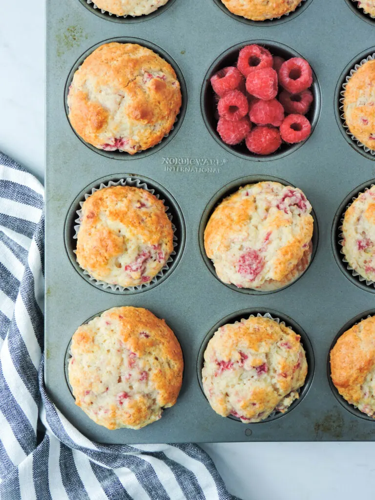 Raspberry Lemon Yogurt Muffins