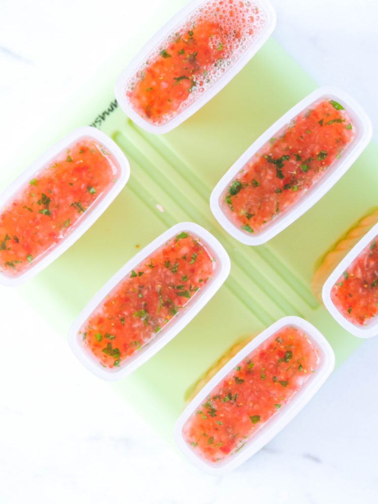 Boozy Strawberry Basil Mint Lemonade Pops