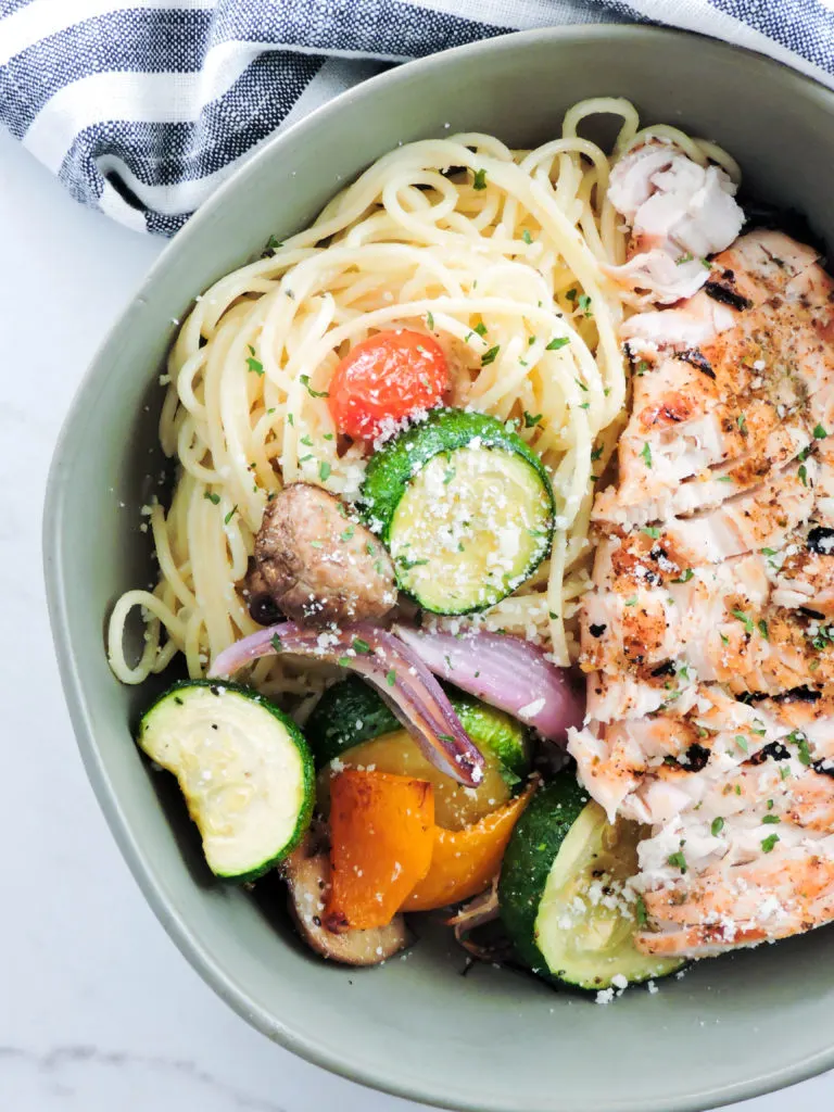 Grilled Chicken Pasta Primavera