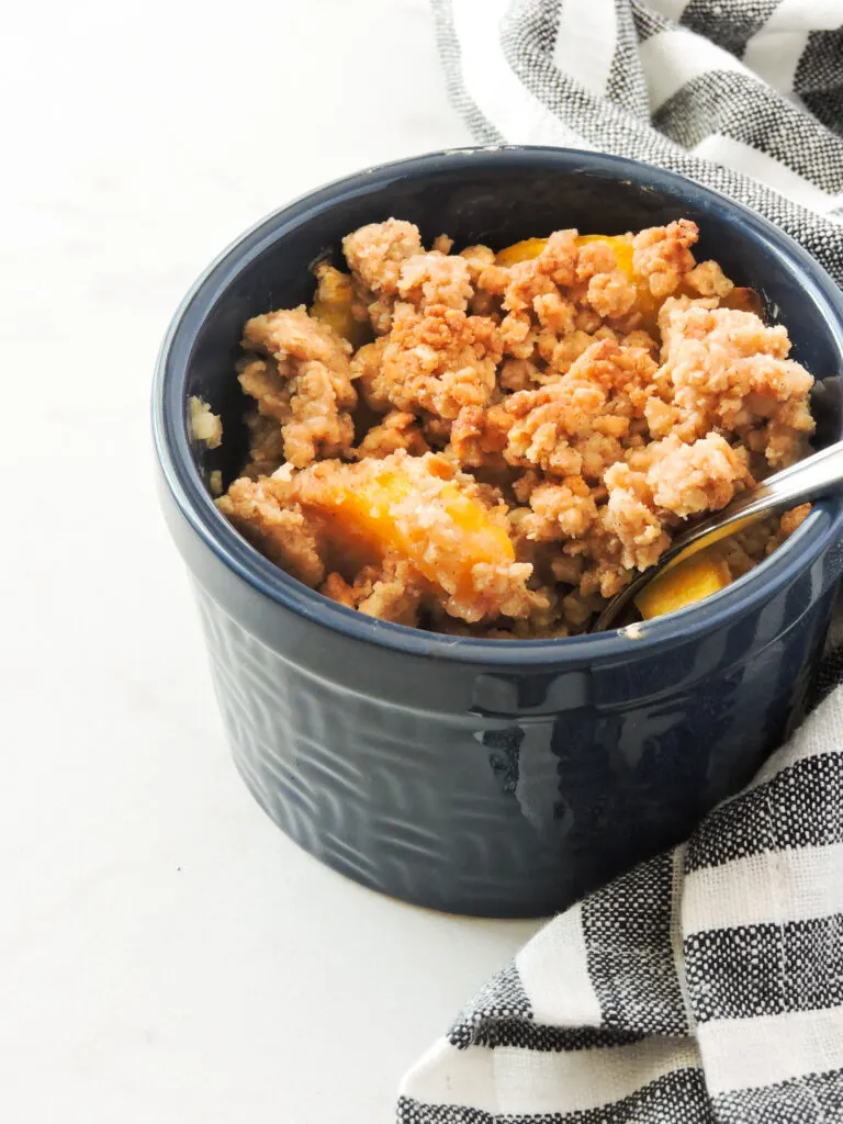 Healthy Oat Topped Peach Crumble