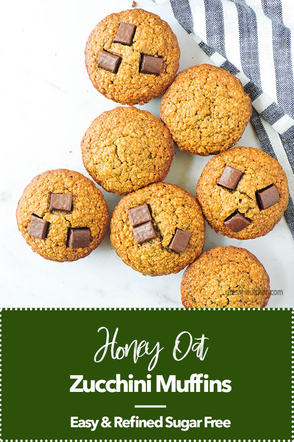 Honey Oat Zucchini Muffins