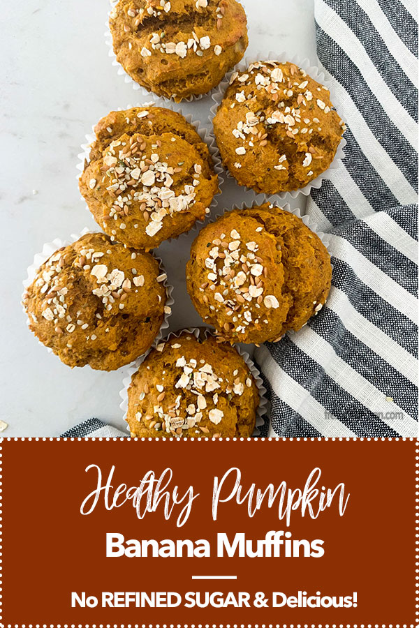 Healthy Pumpkin Banana Muffins