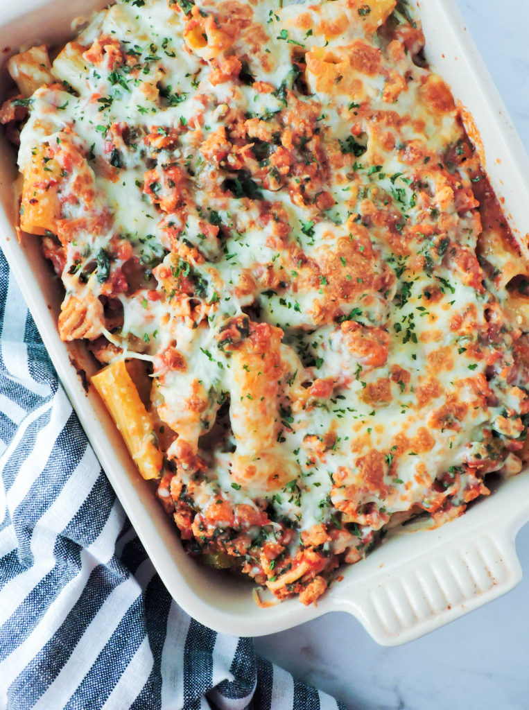 Chicken Parmesan Baked Rigatoni