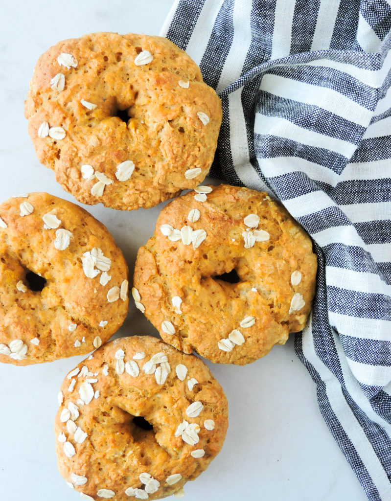 Healthy Easy Pumpkin Spice Bagels