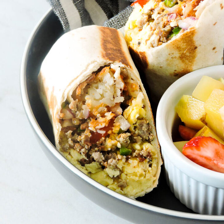 Sausage Egg and Cheese Breakfast Burritos - Fresh Fit Kitchen