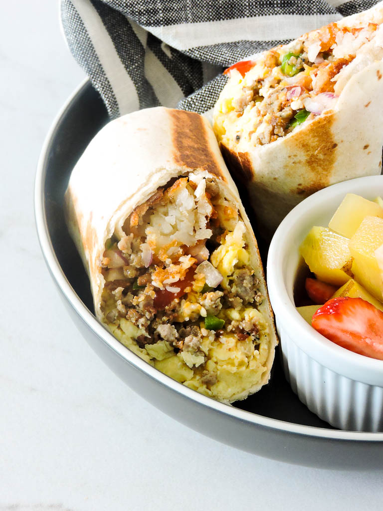 Sausage Egg and Cheese Breakfast Burritos