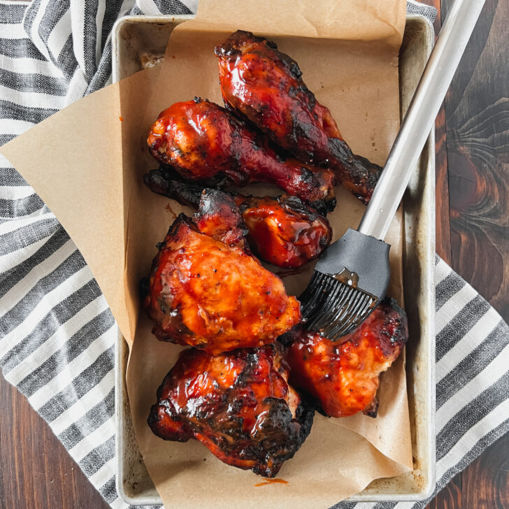 Easy Bone in Grilled BBQ Chicken Thighs Recipe