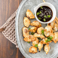 Air Fryer Mini Wontons with dipping sauce