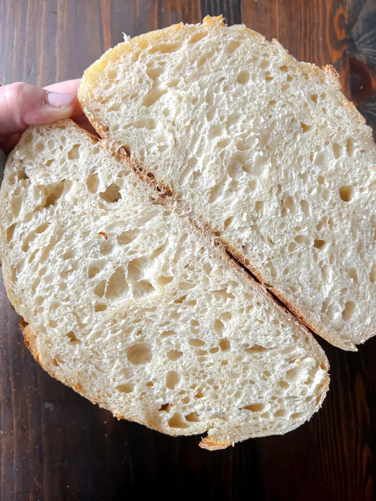 Dutch Oven Sourdough Bread-inside crumb