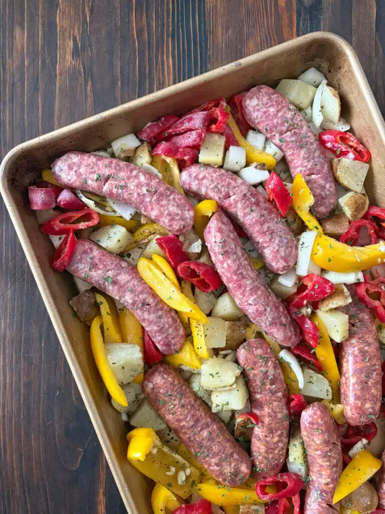 Sausage and Peppers on a Sheet Pan