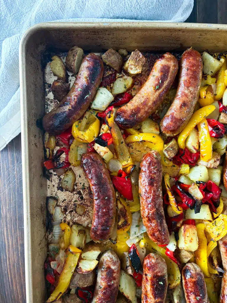 Sausage and Peppers on a Sheet Pan